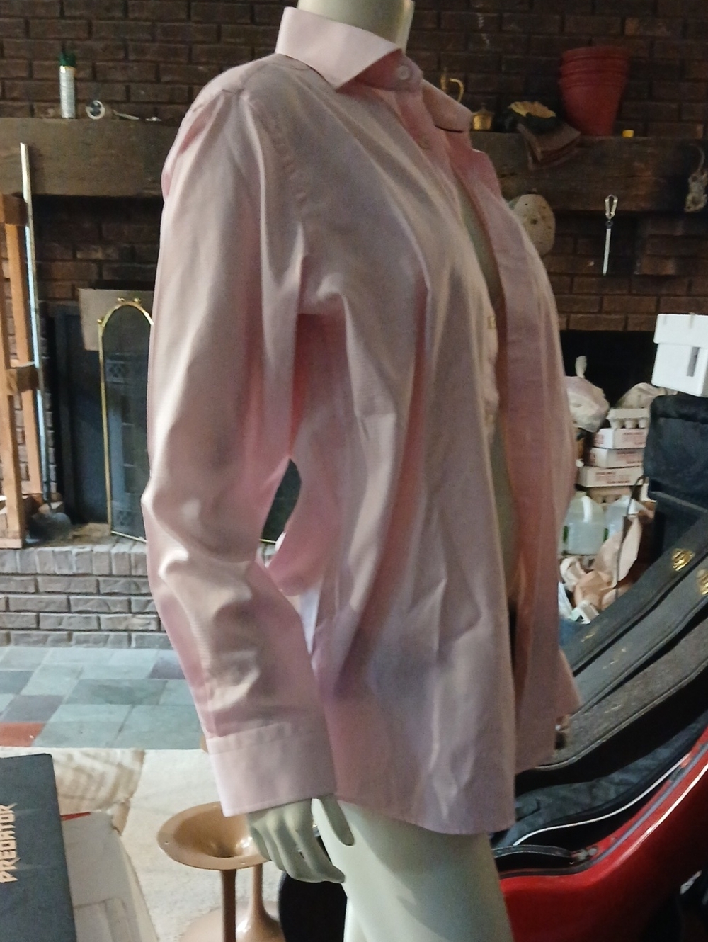 NWOT Eton Textured Light Pink Men's ContemporaryLong Sleeve Size 39 16.5 - Picture 5 of 8